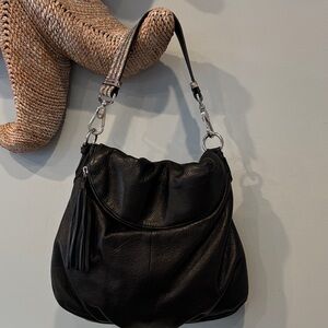 🖤Margot Black Leather Hobo shoulder Bag